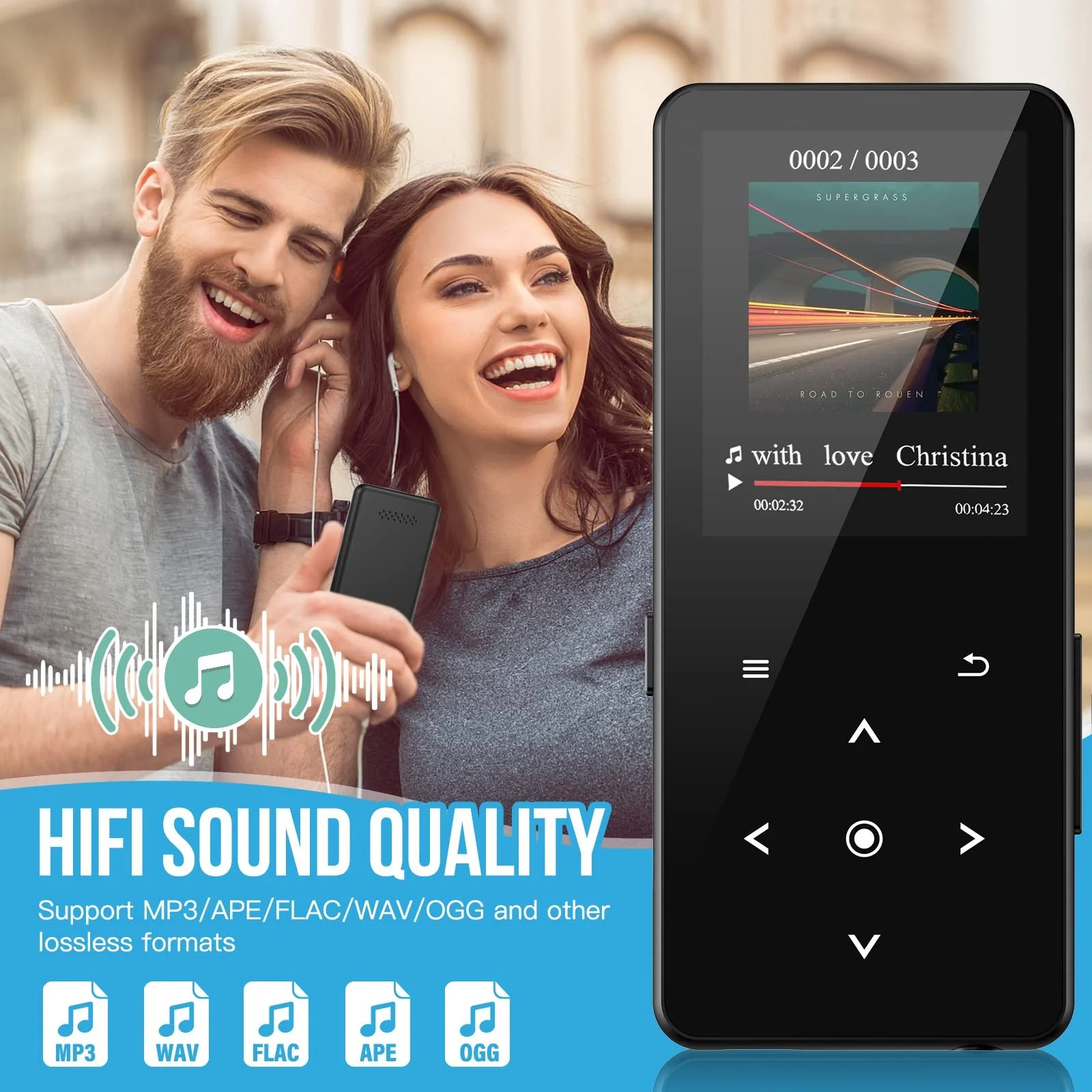 MP3 плеєр Bluetooth 5.0 32GB HiFi Портативний Speaker Video Voice Recording FM Radio E-Book Reader Чорний, фото №4