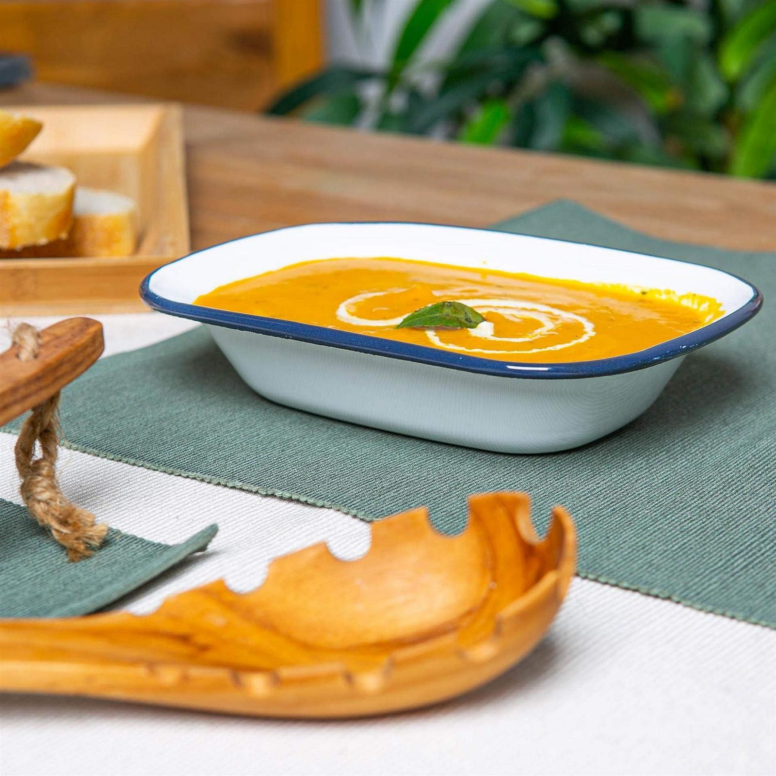 Набір посуду Argon Tableware для пирога, 2 шт., емаль, сталь, для кемпінгу, 2 розміри, білий, синій, фото №6