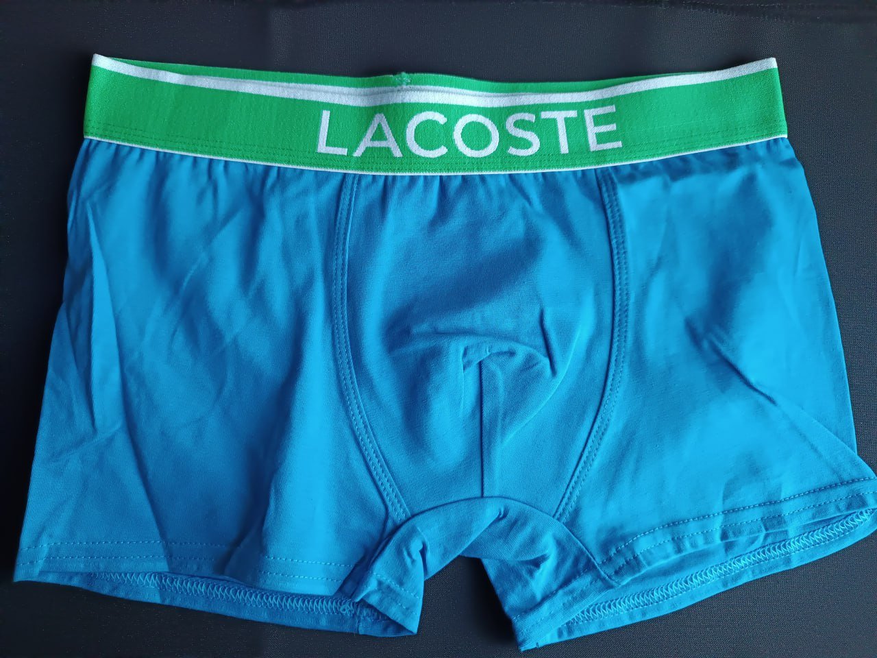 Чоловічі блакитні труси боксери Lacoste, фото №1 Чоловічі блакитні труси боксери Lacoste, фото №1