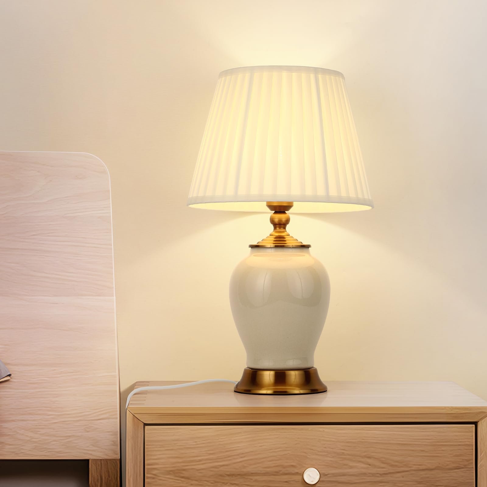 Настольная лампа Керамическая E27 Modern 30 Вт 53 см Белый, фото №4