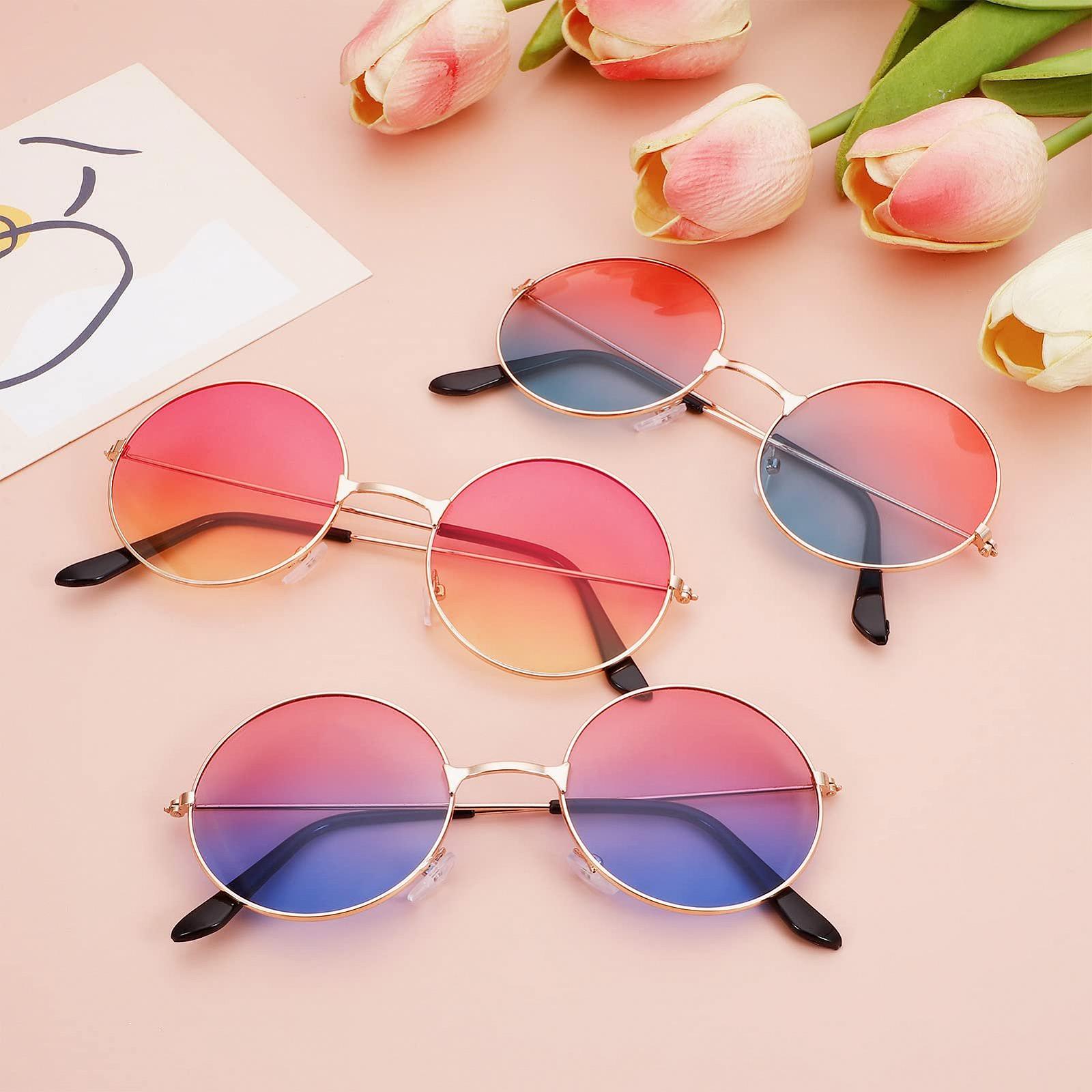 Солнцезащитные очки Круглые в стиле ретро 60-х 3 пары, фото №4