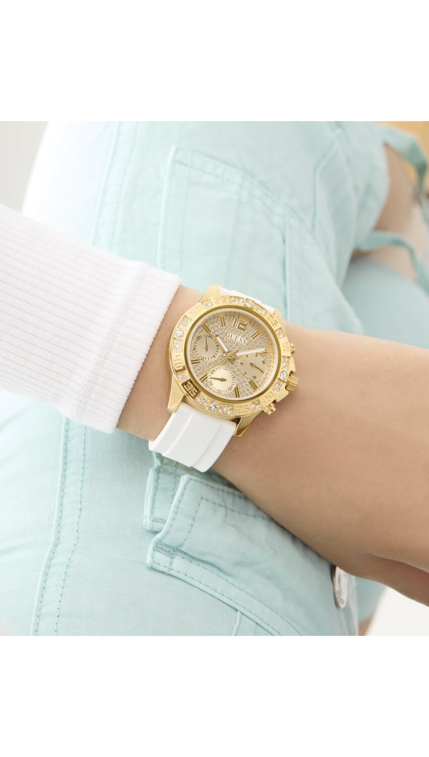 Женские часы GUESS Majesty GW0772L3 Силиконовый ремешок, фото №5