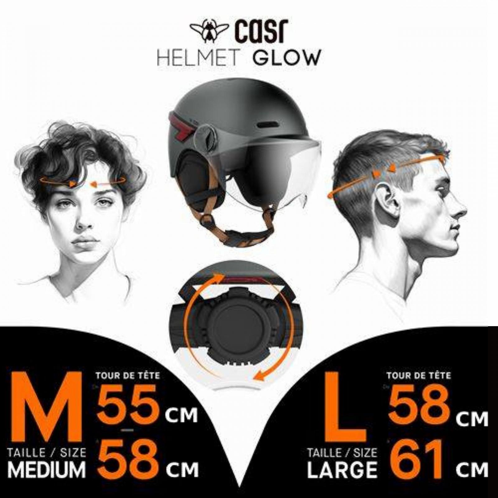 Шолом CASR Glow LED для велосипеда та самоката XL-візор та знімні навушники, задні поворотники та пульт дистанційного керування, фото №4
