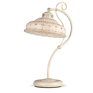 Настільна лампа Ceramic 4071414 Antique White Beige Brown Painted Handmade 1 x E27 - Фото 1