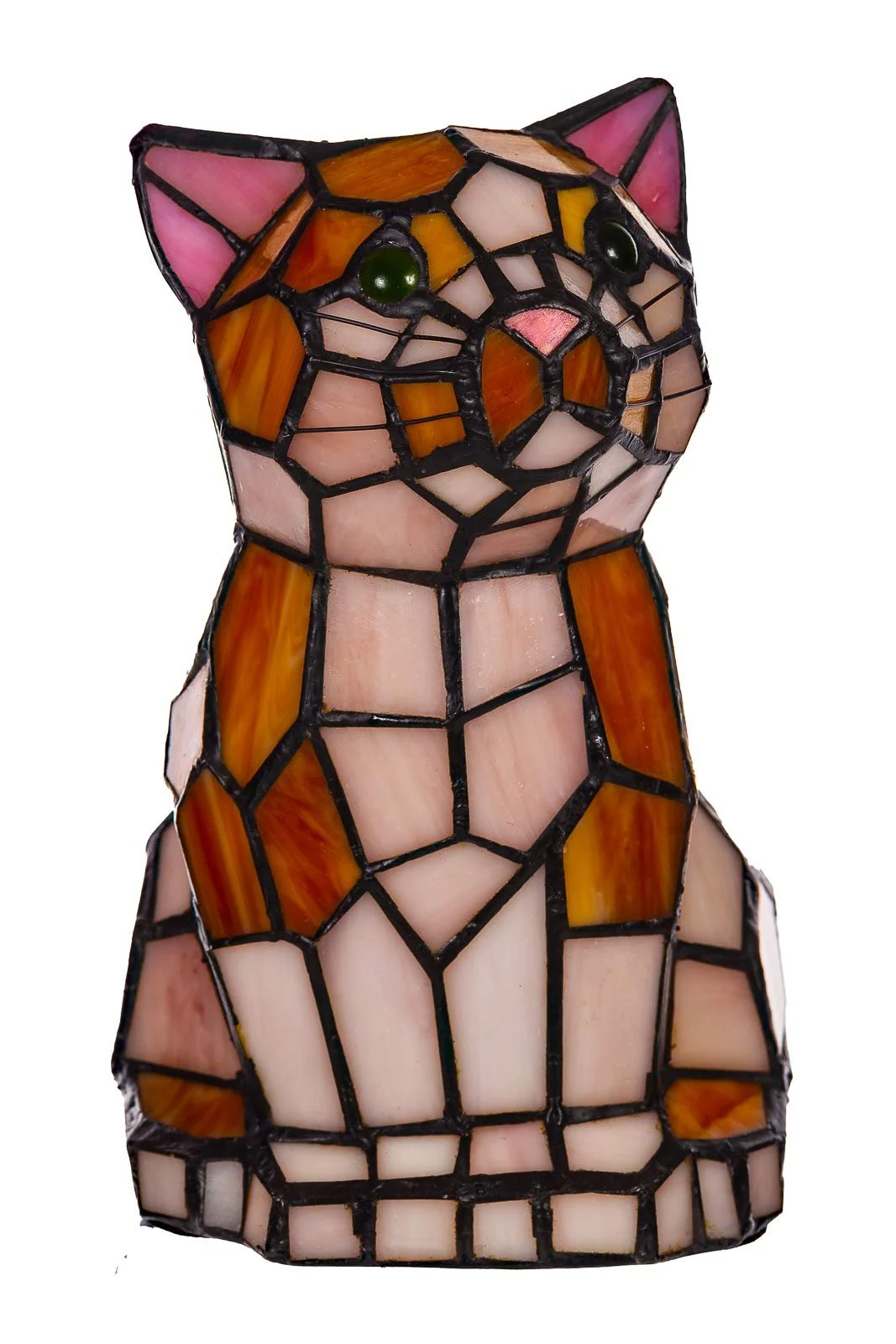 Настільна лампа-фігурка Birendy Tiff101 Кіт у стилі Тіффані, фото №3