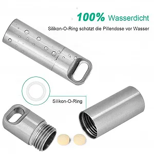 Міні контейнер для таблеток з кільцем для ключів, маленький з нержавіючої сталі, водонепроникна synthetic.ua - Фото 1