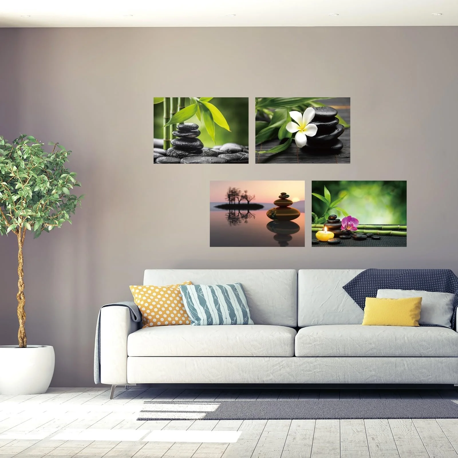 Набір наклейок на стіну Zen Stones Квіти та Спа 4 шт. 50 x 35 см, фото №5