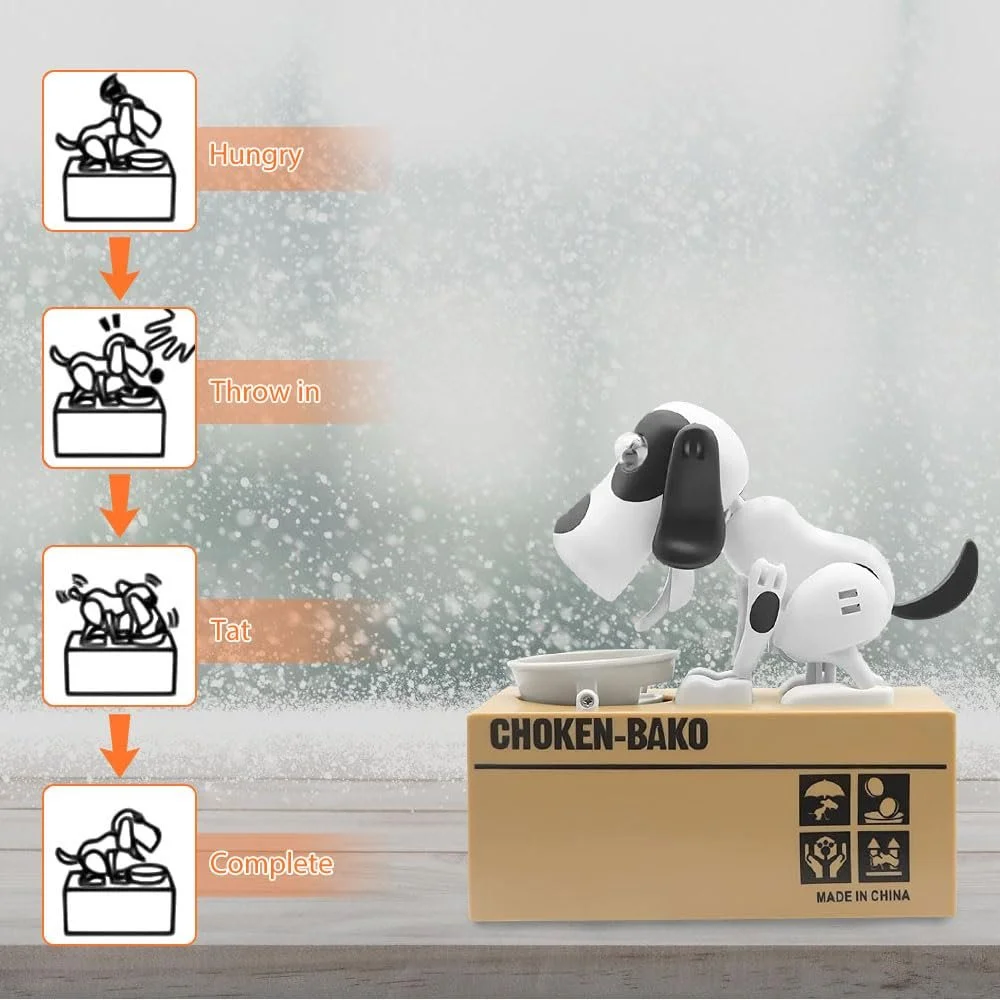 Копилка Hungry Dog интерактивная Белая, фото №4