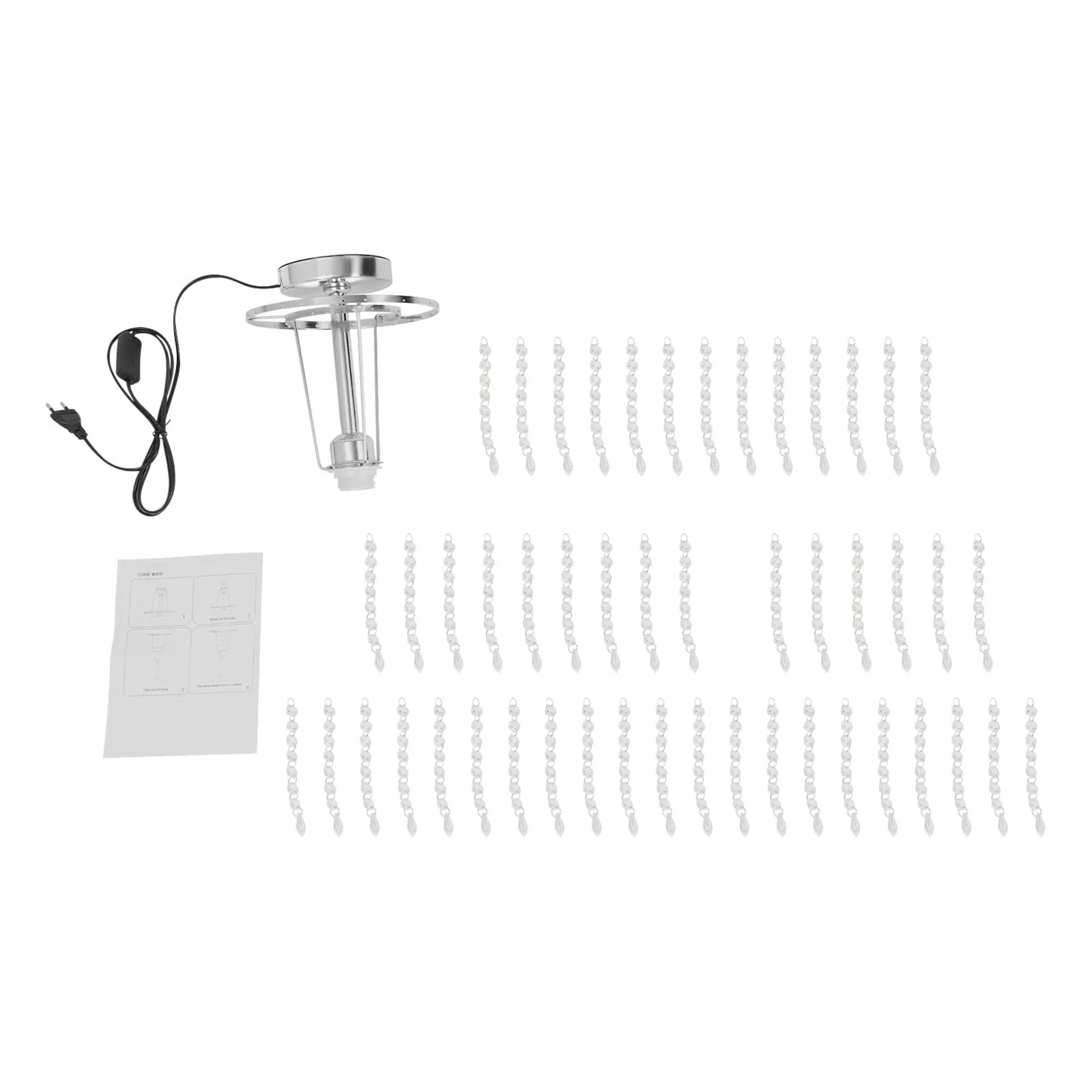 Настільна лампа кришталева E27 на круглій основі Срібляста, фото №6