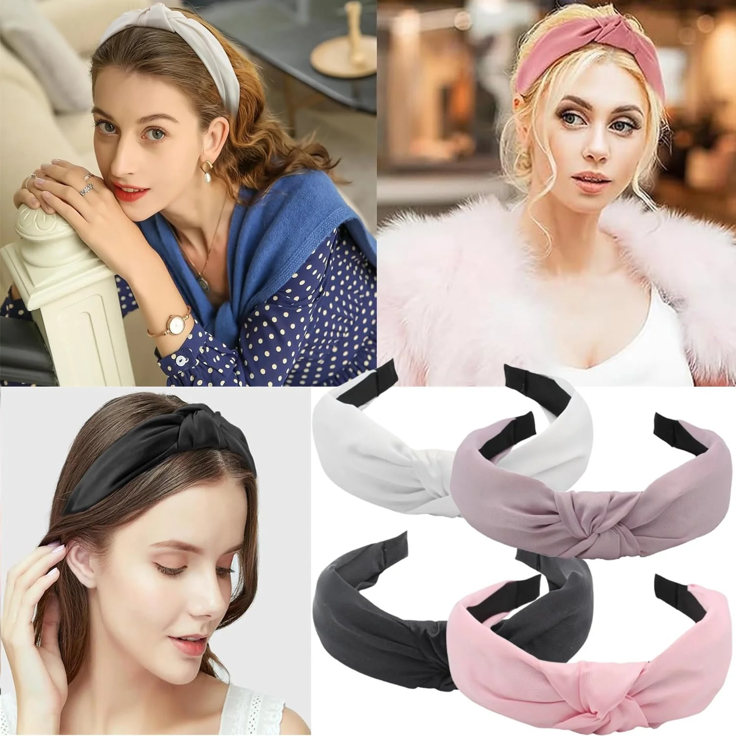 Обруч Knotted Alice для жінок і дівчат, набір 4 шт, фото №4