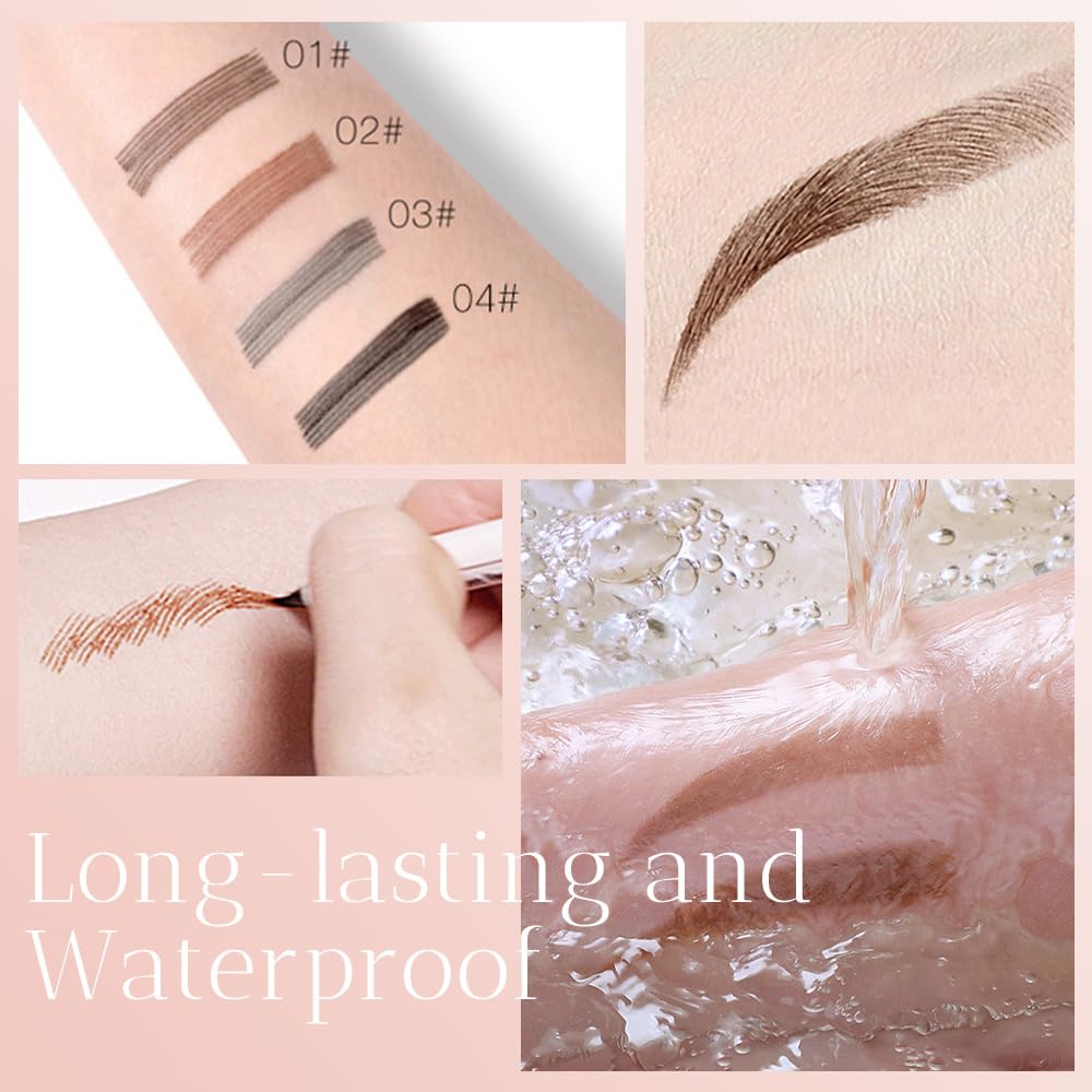 Олівець для брів Waterproof Dark 4 Micro-Fork Tip 3D Eyebrow Eye Makeup (04#), фото №6