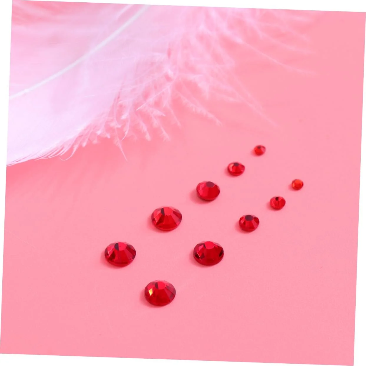 Прикраса для нігтів CANIGHT Kristall Ornament Kit 300 шт. Червоні стрази з плоскою основою, фото №3