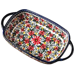 Купити Форма для запікання Керамічна Велика Нековзна Термостійка з подвійними ручками - Фото 1 Форма для запікання Керамічна Велика Нековзна Термостійка з подвійними ручками - Фото 1