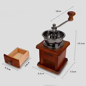 Ручна кавомолка Дерев'яна у вінтажному стилі з керамічними жорнами synthetic.ua - Фото 1