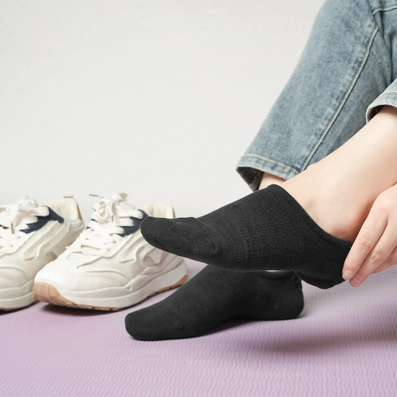 Спортивные носки Мужские Женские Бамбуковые Носки-следки 8 пар Дышащие Спортивные Носки, фото №3