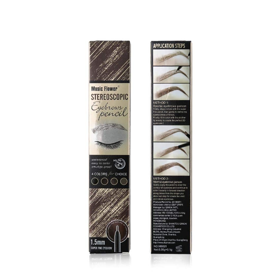 Мікро олівець для брів Dual Waterproof Dark Café, фото №5