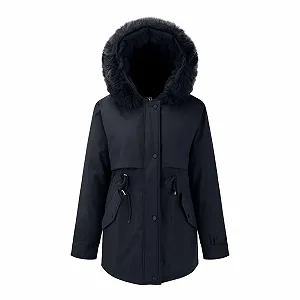 Парка Женская Демисезонная На Флисе С Искусственным Мехом Теплая Длинная С Капюшоном synthetic.ua - Фото 1
