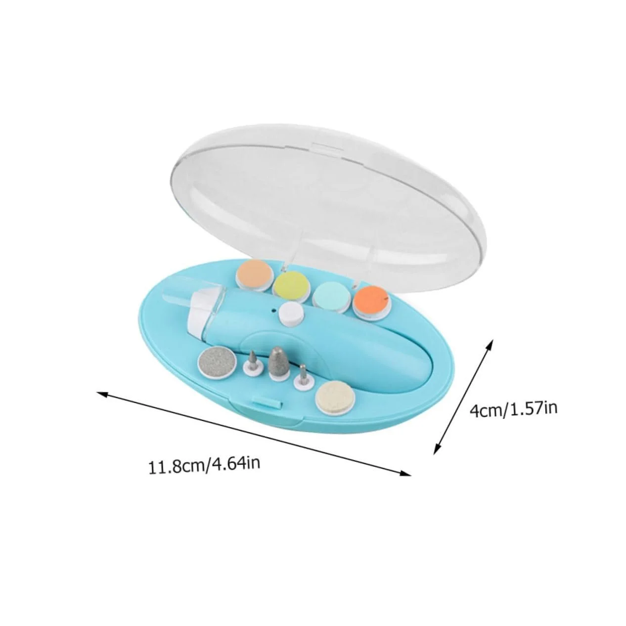 Электрический набор для подстригания ногтей WRITWAA USB Заряжаемый многофункциональный полировщик для ногтей для взрослых и домашних животных Портативный маникюрный набор с различными насадками, фото №2