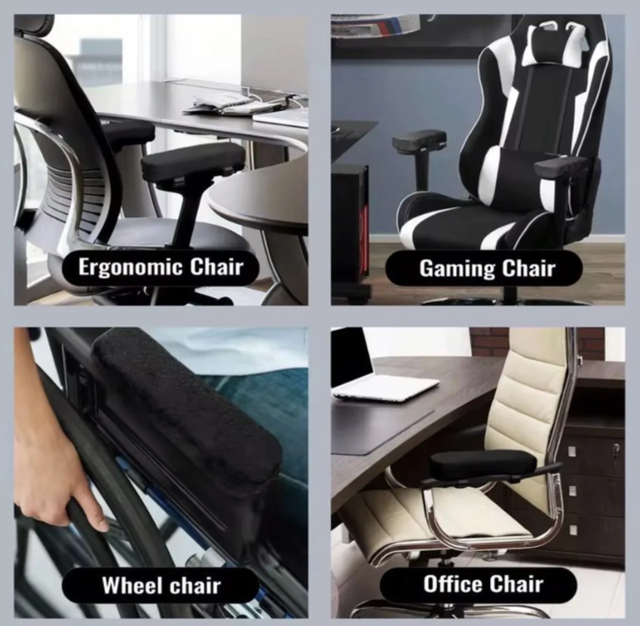 Ергономічна м’яка підставка-підлокітник на липучках 1 шт Чорний, фото №3 Ергономічна м’яка підставка-підлокітник на липучках 1 шт Чорний, фото №3