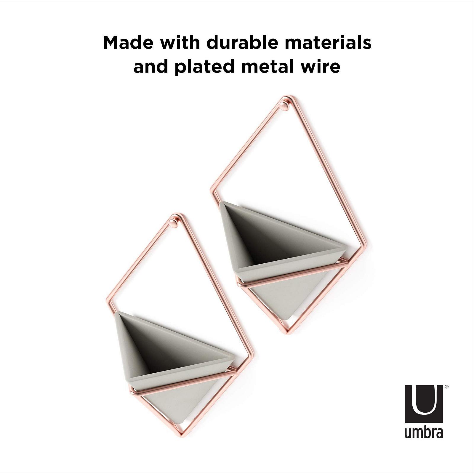 Настінна ваза Umbra Trigg геометрична метал бетон/мідь 2 шт., фото №6