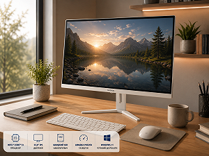 Моноблок 23.8" Medion (Lenovo Group) Akoya E23405 | Intel Core i3-1115G4 | IPS (1920x1080) FullHD | RAM 8 ГБ | SSD 512 ГБ | Intel Graphics | Wi-Fi 5 | Bluetooth 5.0 | Тонкий корпус | Win11 (5187) - Фото 1