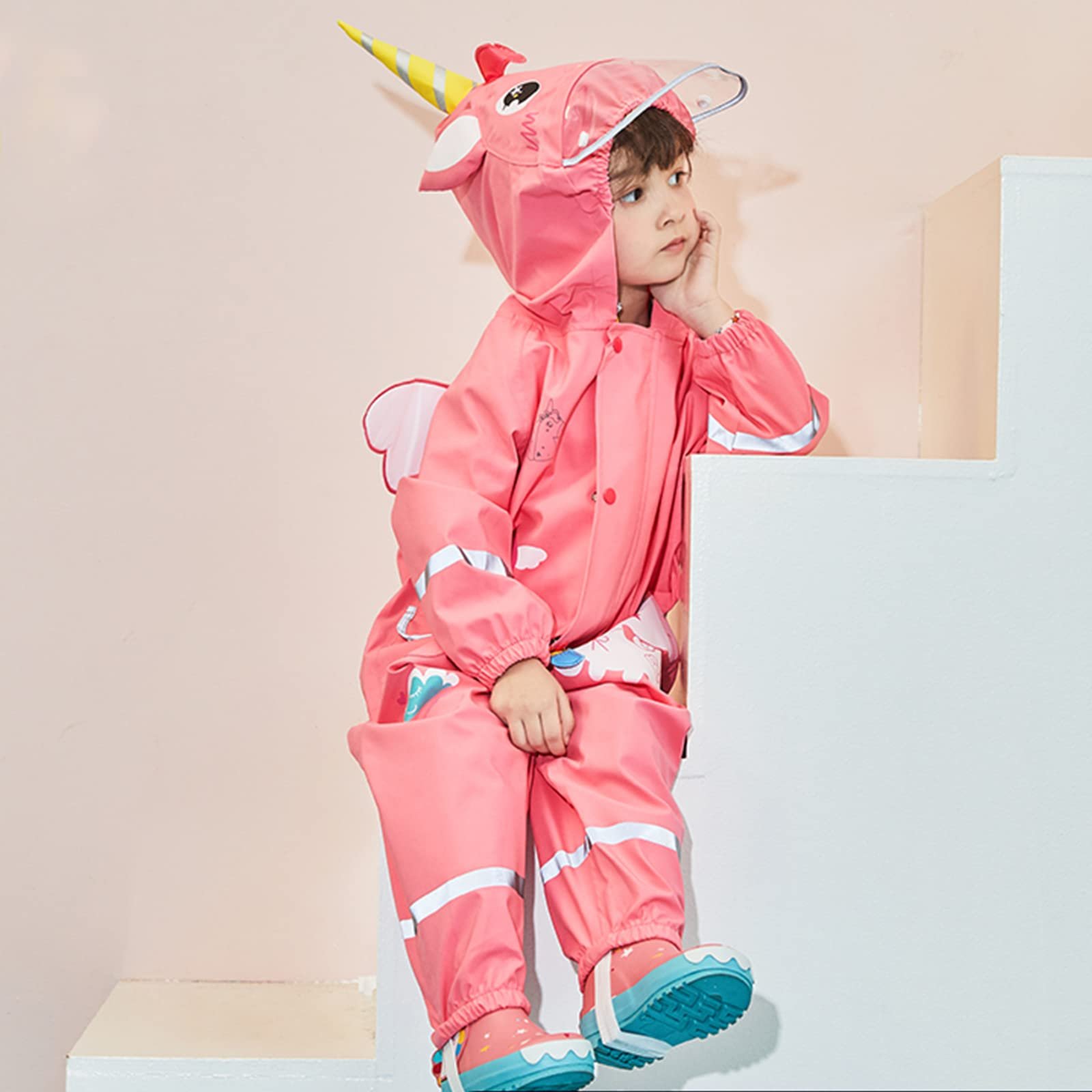 Дитячий дощовий пончо Hovkib для малюків, дощовики для хлопчиків і дівчаток, фото №2