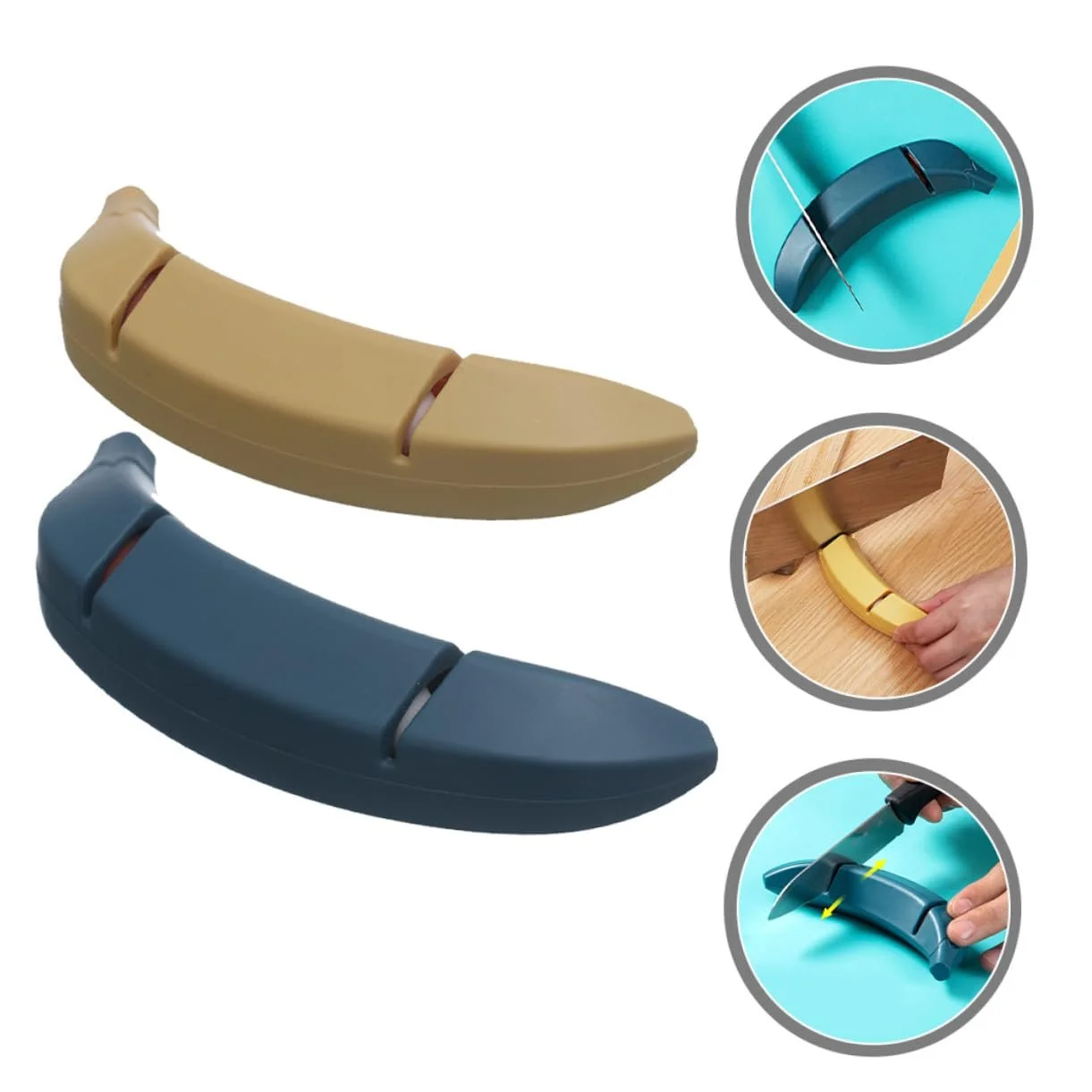 Набір ручних точилок для ножів (2 шт.) з нековзною ергономічною ручкою для кухні та саду, фото №7