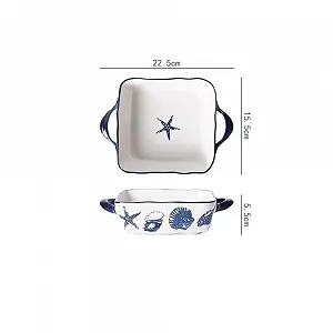 Форма для запекания керамическая с двойными ручками 26.3 x 20 x 6.3 см synthetic.ua - Фото 1