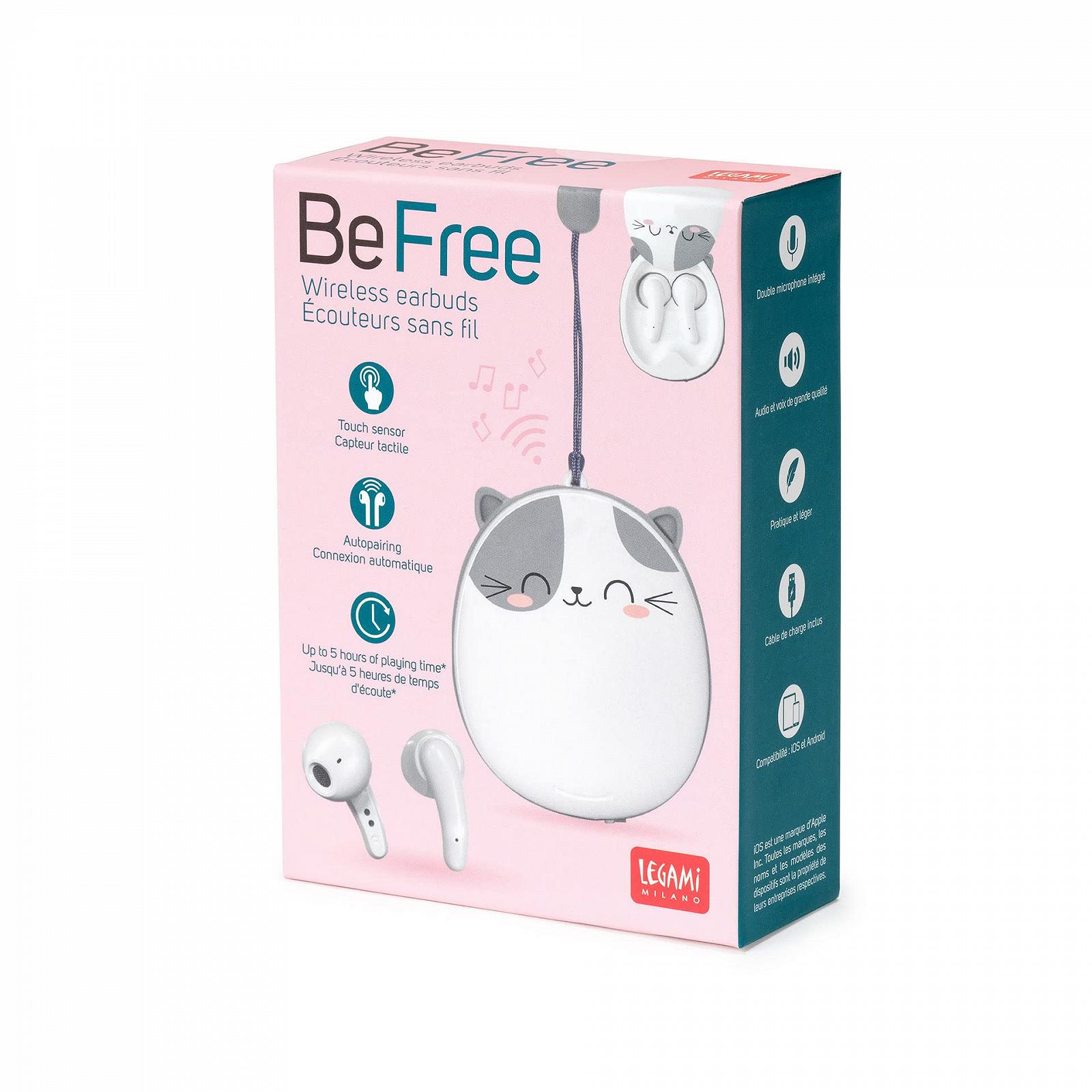 Bluetooth наушники Legami Be Free Kitty беспроводные сенсорные кабель для зарядки 5,5 x 6 см, фото №5