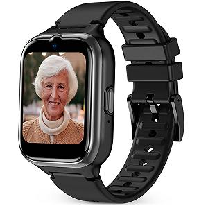 Смарт-годинник SPC Smartee 4G Senior для літніх людей з великими літерами, кнопкою SOS, GPS та колом безпеки, дзвінками/відеодзвінками, вимірюванням серцевого ритму та керуванням через додаток SPC Smart Clan, чорний, середній - Фото 1