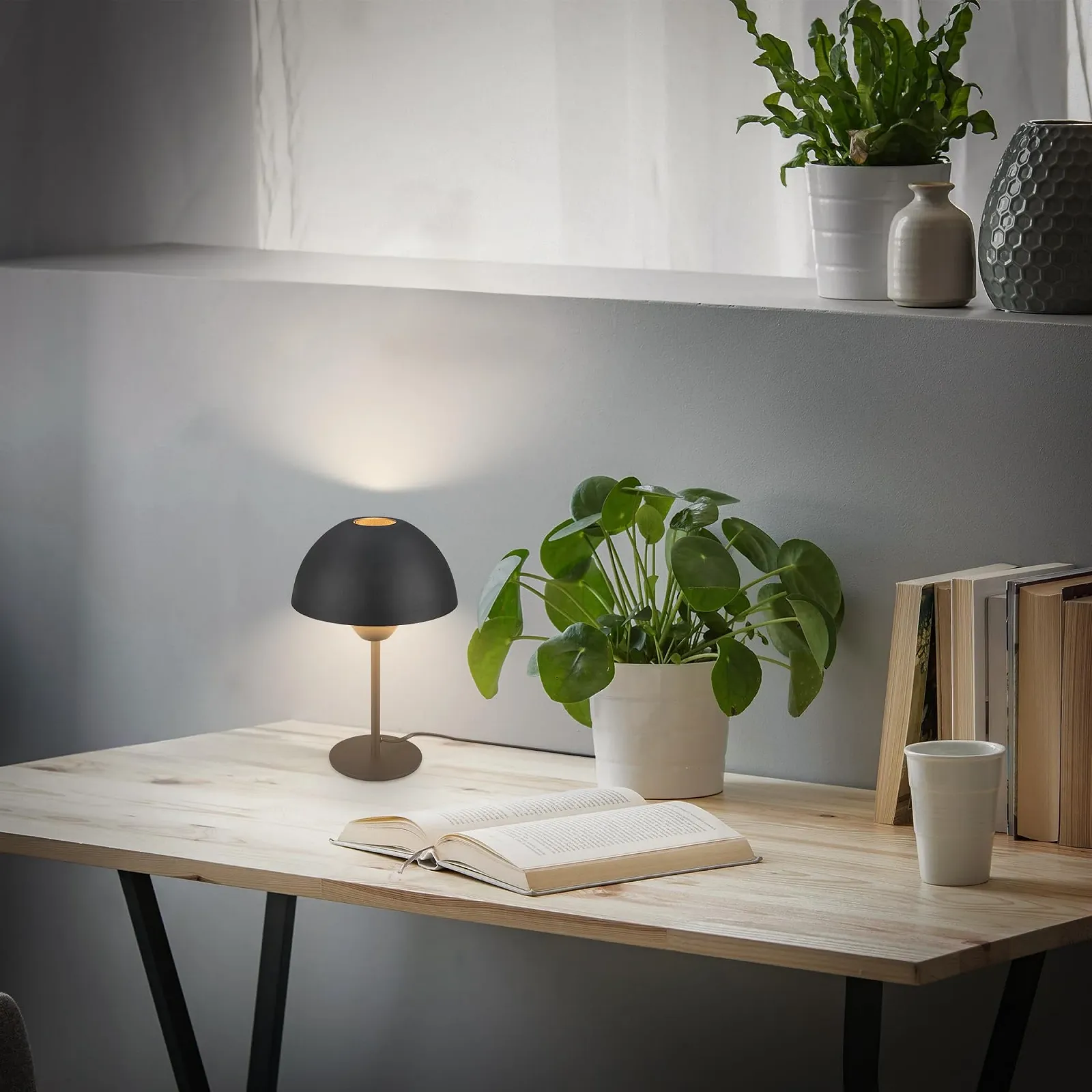 Настольная лампа BRILONER E14 с выключателем на кабеле 20 x 31 см Черная, фото №4