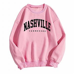 Женский Свитшот Модный 2025 Графический Мягкий круглый вырез Буквенная одежда Свободный крой Готический Осень - Фото 1