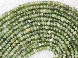 Круглые граненые бусины Кошачий глаз Зеленый 3.5-4 мм - Фото 1