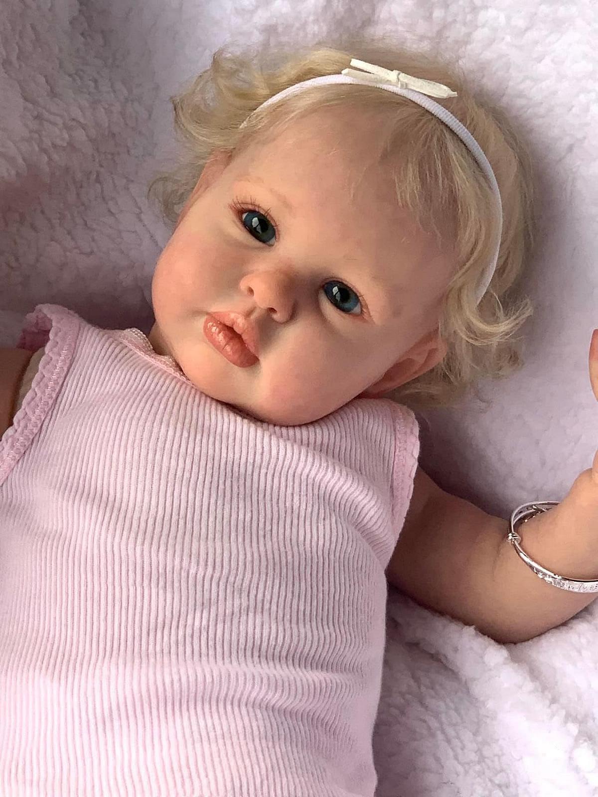 Лялька Anano Reborn Baby Eyes Open 24 Inch Силіконова Baby Girl Реалістична Lifelike Baby Dolls Reborn з волоссям і іграшками, фото №2