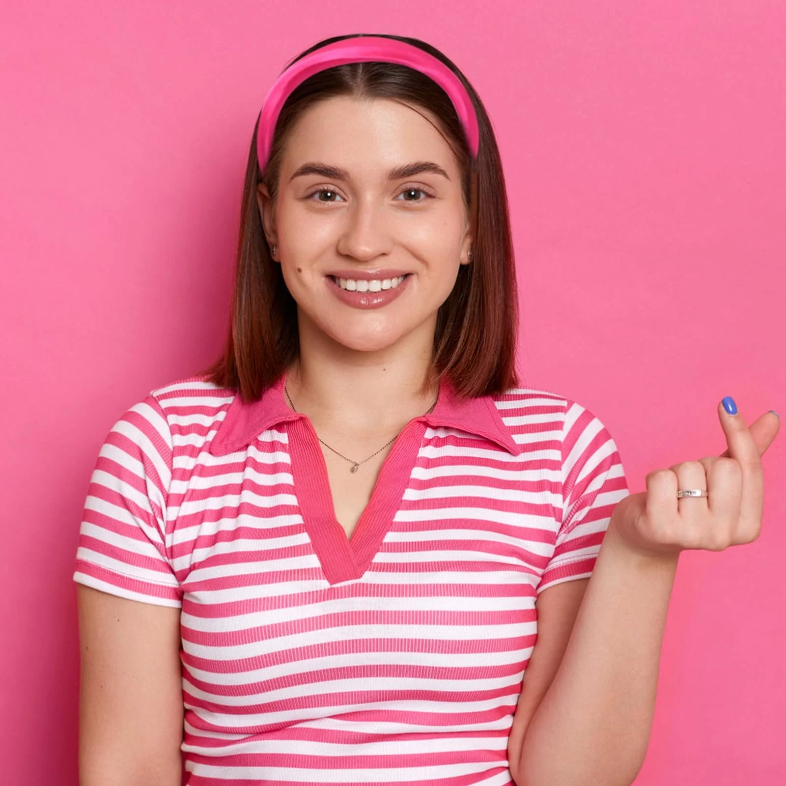 Широка жіноча Обруч на голову Рожева, фото №2 Широка жіноча Обруч на голову Рожева, фото №2