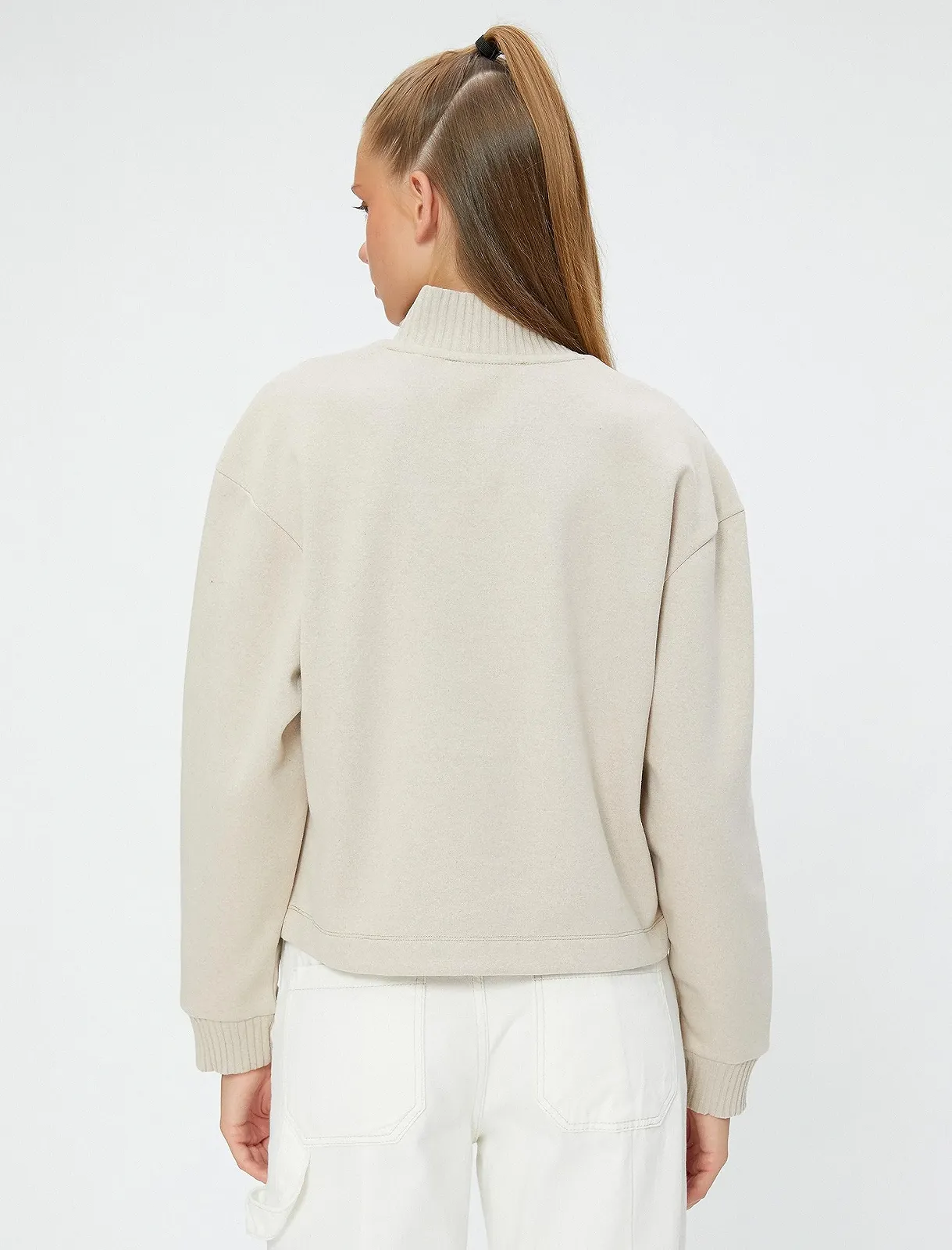 Жіноча Толстовка Koton Relax Fit з високою горловиною на блискавці, фото №5