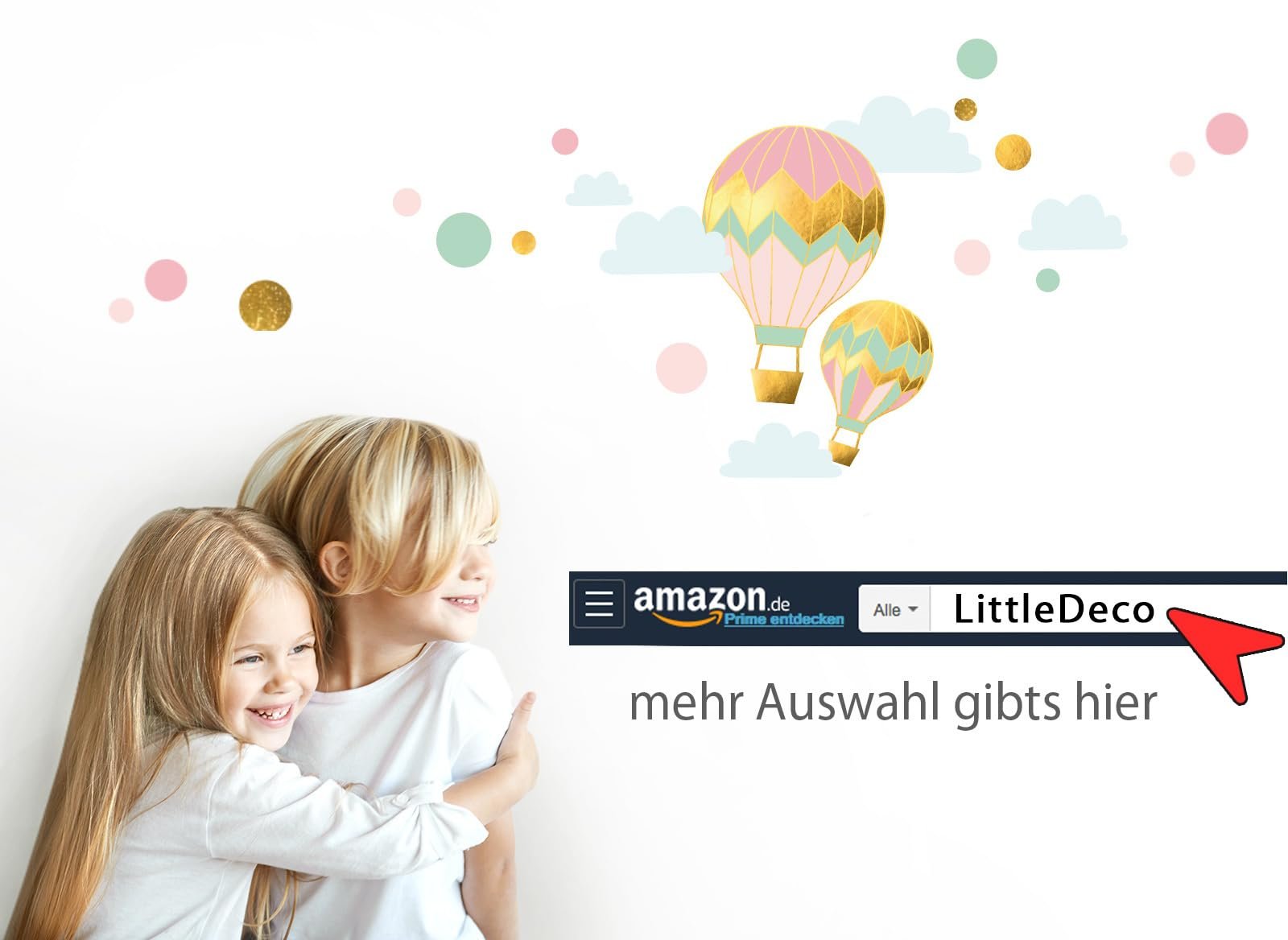 Наклейка на стену Little Deco DL5005 L Радуга Мятно-желто-красная, фото №7