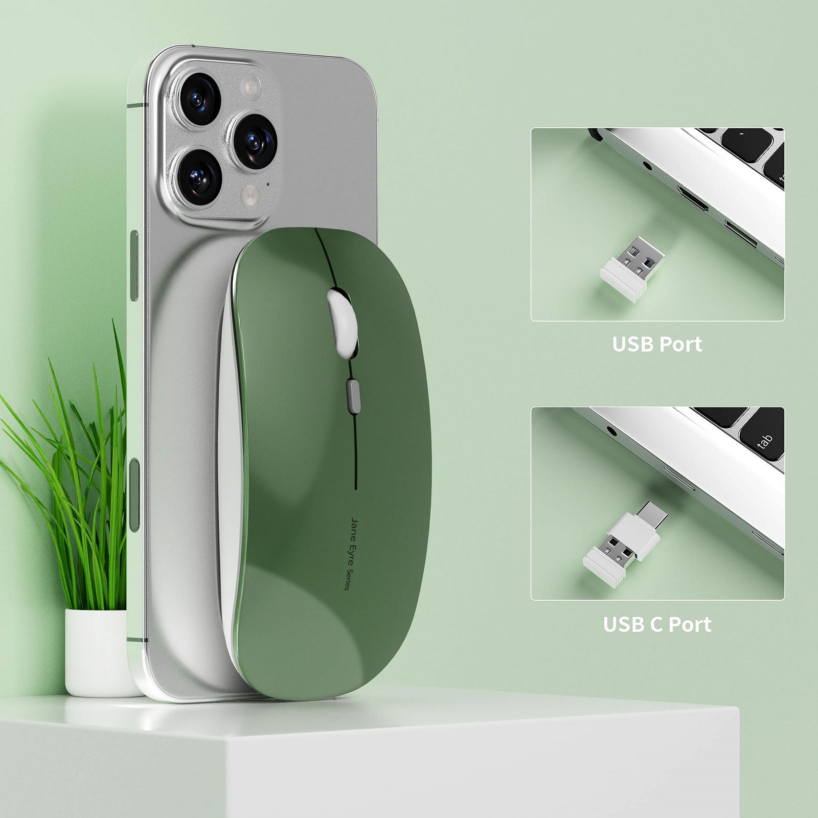 Миша Бездротова Uiosmuph Q5 1600 DPI Темно-зелений, фото №7