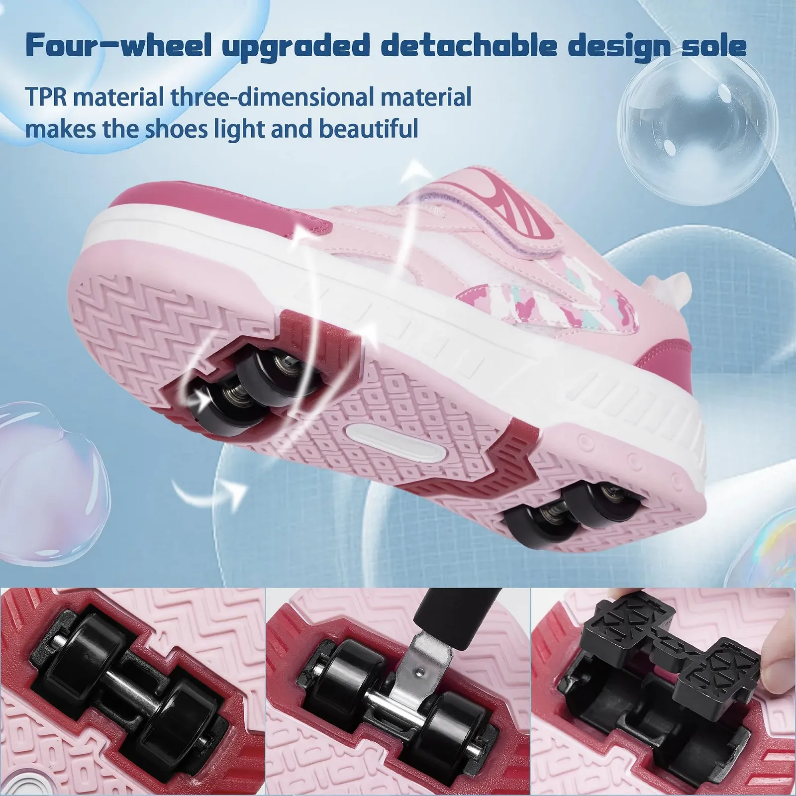 Кросівки на коліщатках дівчаток дитячі, фото №5