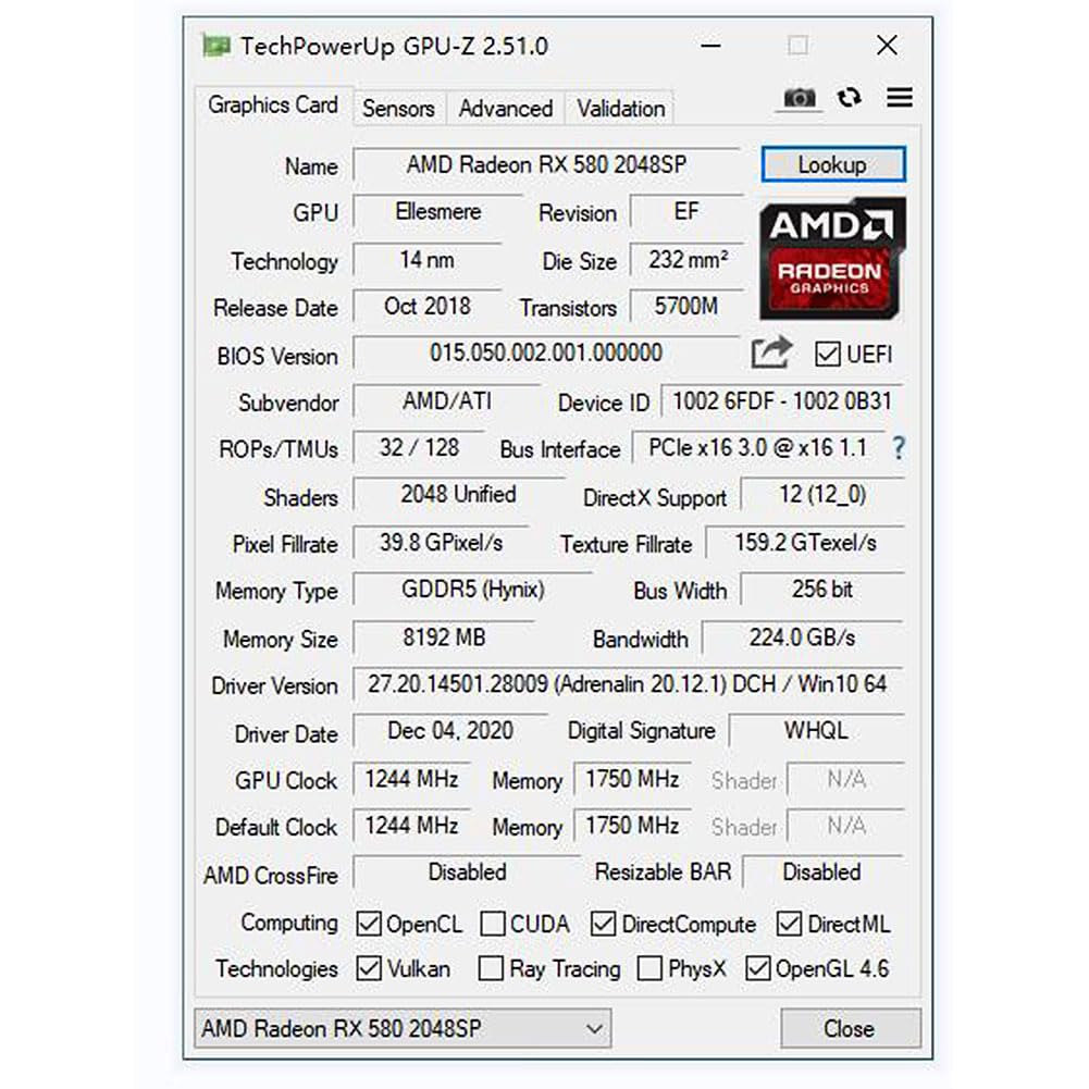 Графічна карта QTHREE Radeon RX 580 8G D5 HDMI DVI-D DisplayPort, фото №6
