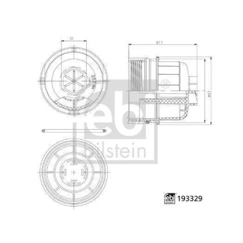 Крышка корпуса масляного фильтра FEBI BILSTEIN 193329 febi Plus для ALFA ROMEO FIAT, фото №3 Крышка корпуса масляного фильтра FEBI BILSTEIN 193329 febi Plus для ALFA ROMEO FIAT, фото №3