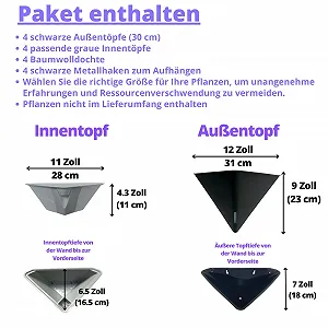 Настенные кашпо LaLaGreen 4 Pack 12" с автополивом Geometric Black цена на synthetic.ua - Фото 1 Настенные кашпо LaLaGreen 4 Pack 12" с автополивом Geometric Black synthetic.ua - Фото 1