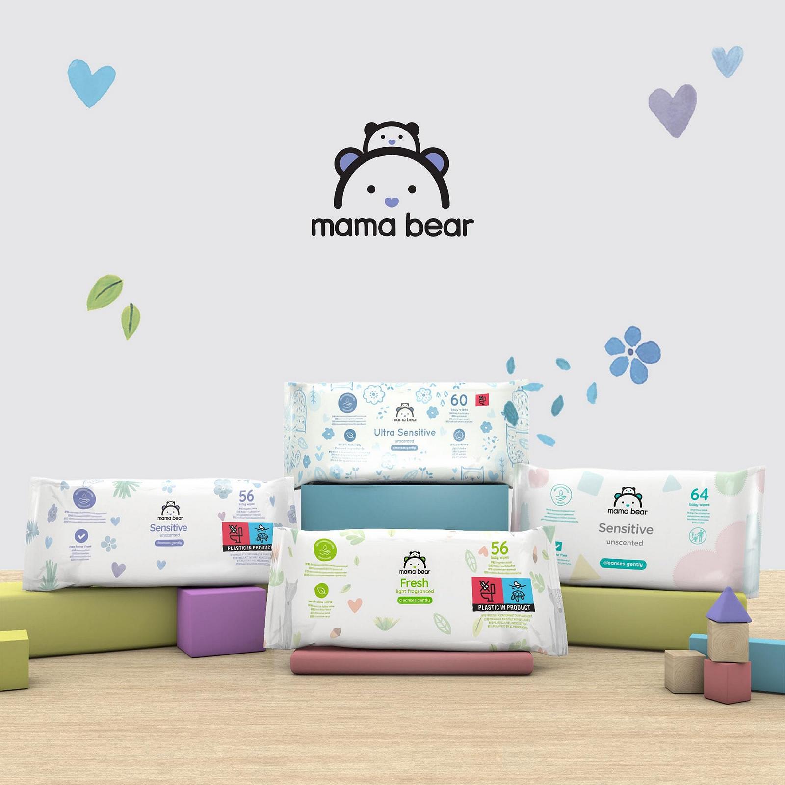 Серветки дитячі Mama Bear Sensitive, 1008 штук, фото №7