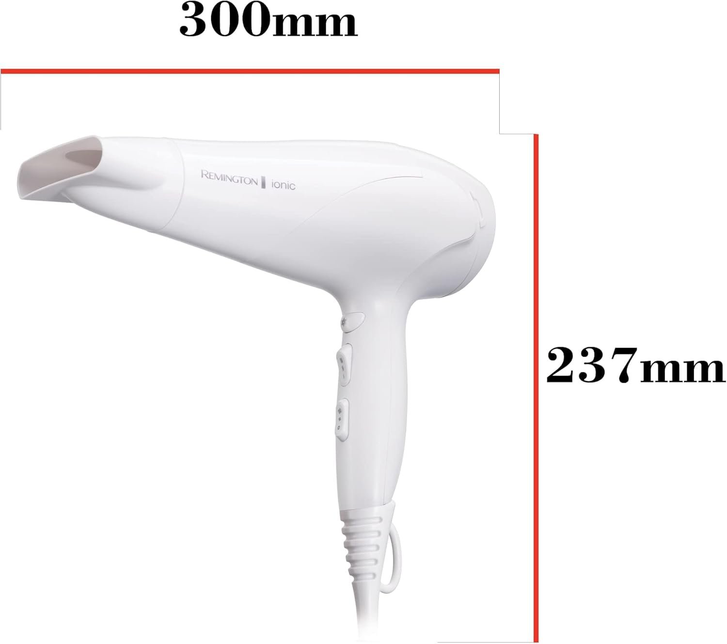 Фен Remington Ion D3199 2200 Вт, керамическое кольцо Ion Care: нежная укладка и равномерное распределение тепла, 3 режима нагрева и 2 отдельных уровня вентилятора, уровень охлаждения, 2 насадки, фото №12