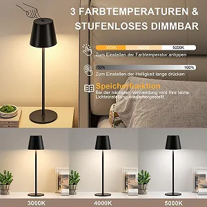 Настільна лампа PreeOtti LED Бездротова Акумуляторна USB-C Чорна synthetic.ua - Фото 1