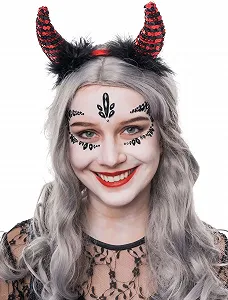 Обруч Deiters Дьявол Блестки Красно/Черный в полоску - Фото 1