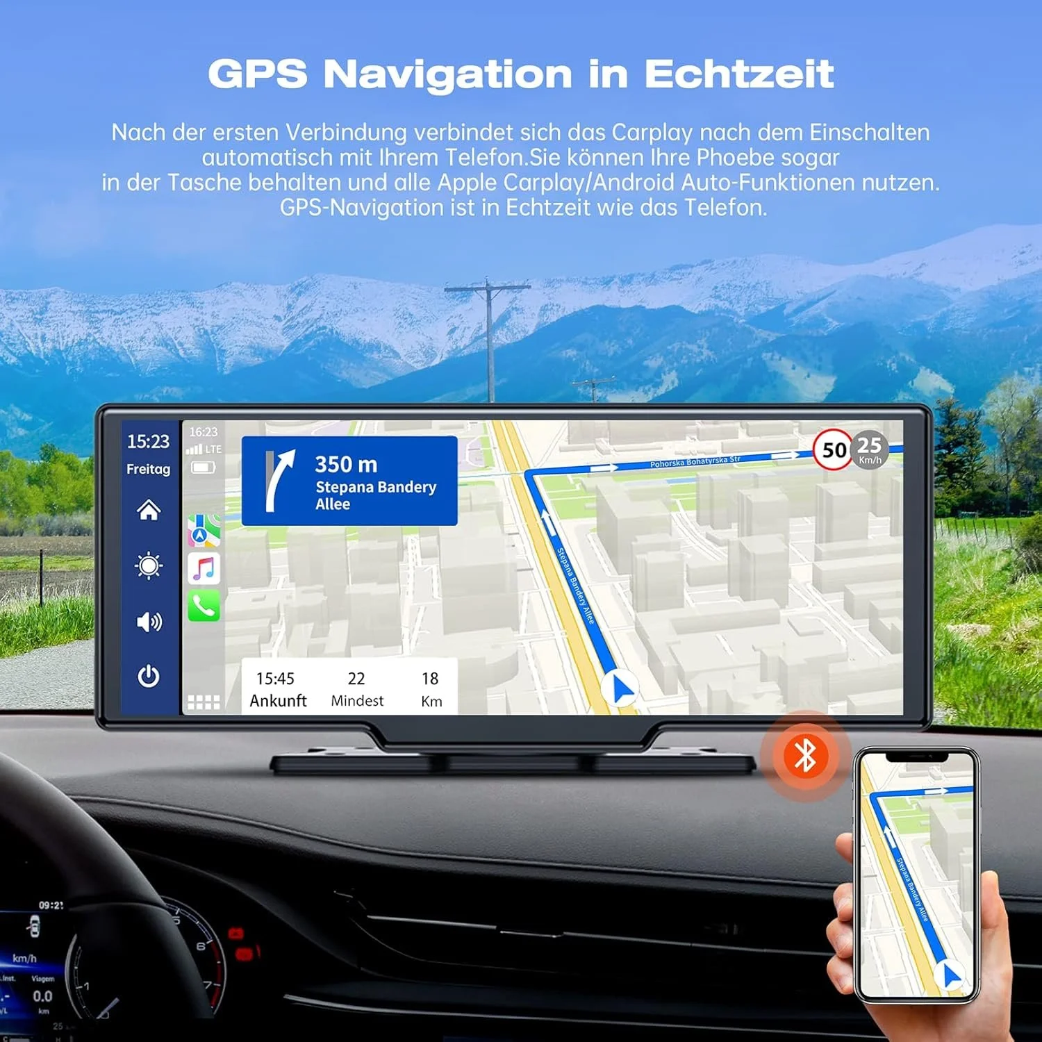 Автомагнітола Lamtto RC06 / 10" / Сенсорна / Apple CarPlay / Android Auto / Bluetooth / GPS / USB / AUX, фото №3