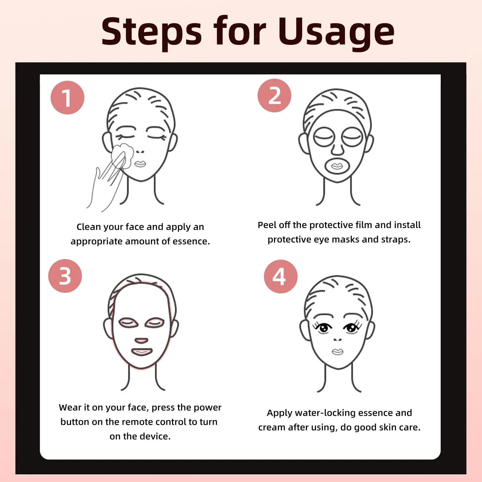 LED Маска для обличчя TaFoyu 7 кольорів Чорний, фото №5 LED Маска для обличчя TaFoyu 7 кольорів Чорний, фото №5