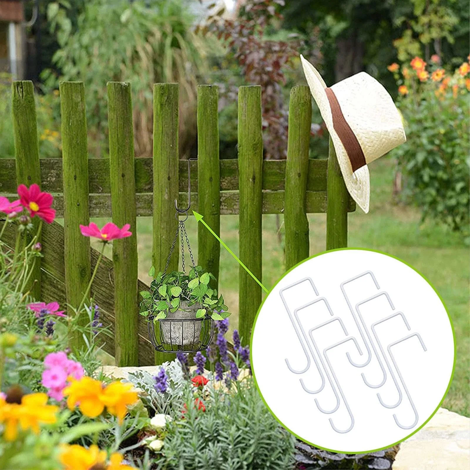 Гачки для підвішування рослин Набір з 8 шт. залізні Білий 15 см, фото №3 Гачки для підвішування рослин Набір з 8 шт. залізні Білий 15 см, фото №3