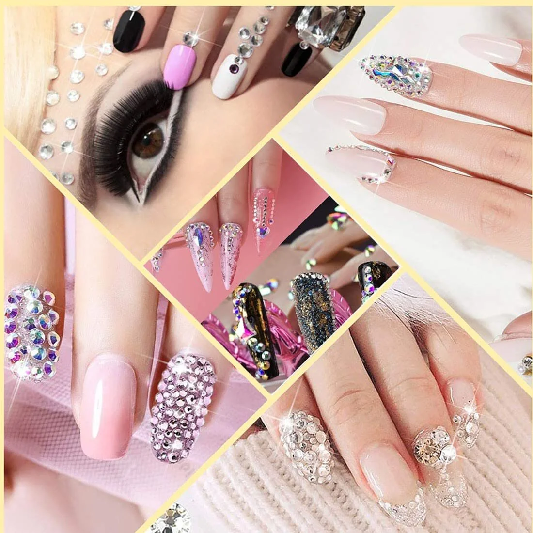 Стразы для ногтей Кристалл Прозрачный, 1440 шт, 6 размеров, фото №6